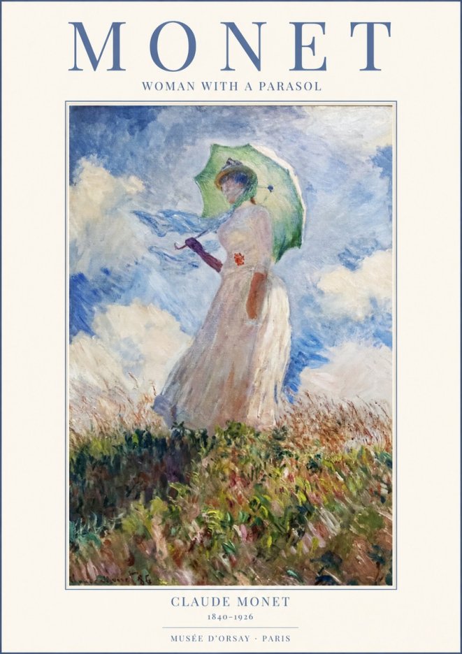 Monet Woman with a Parasol No1 - Plakat