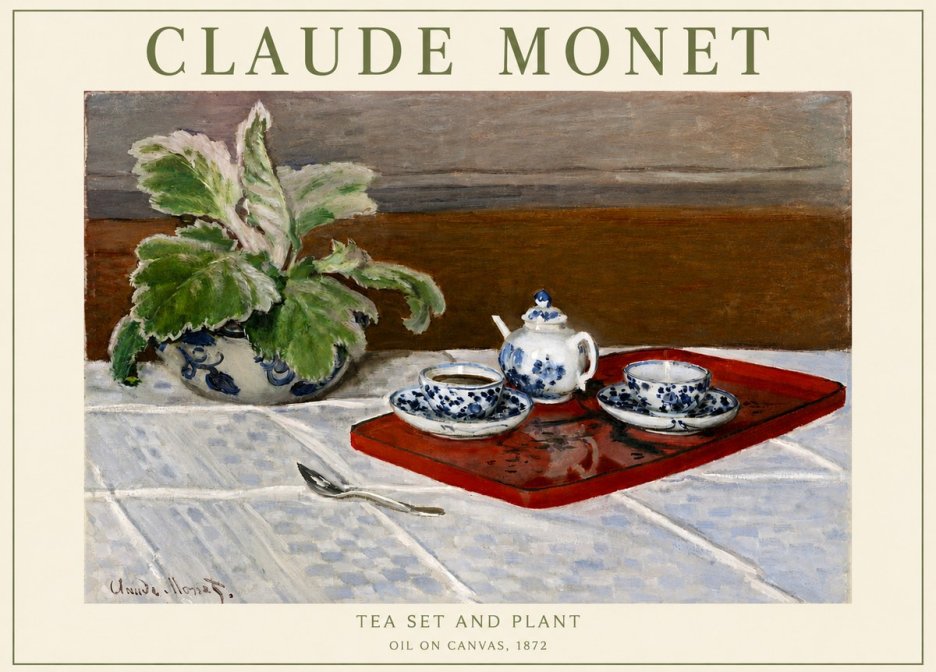 Monet Tea Set and Plant No3 - Plakat