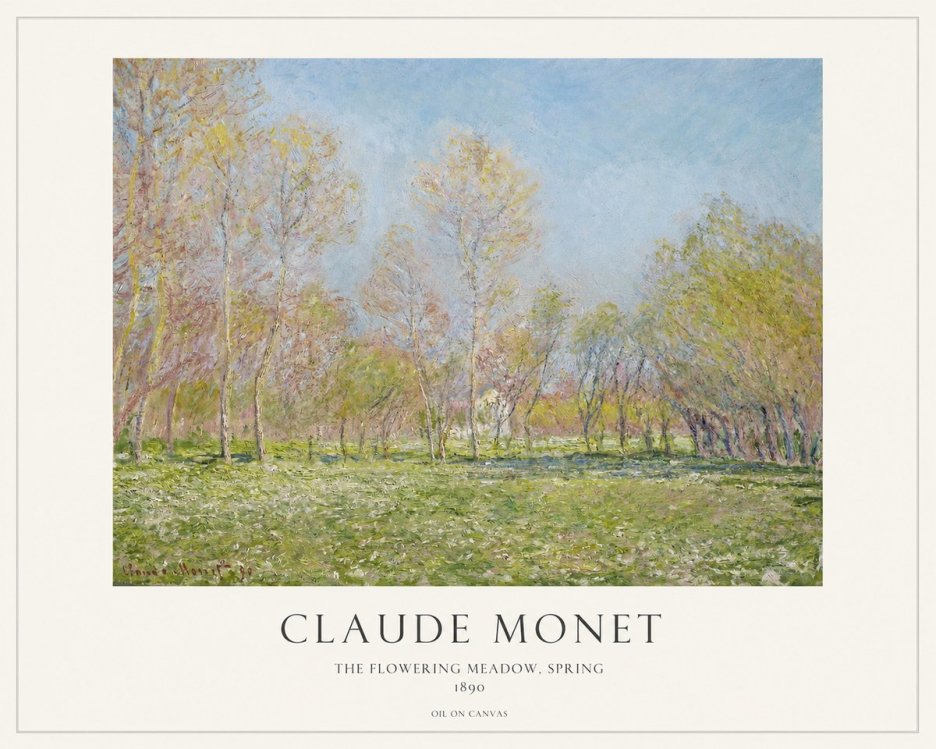 Monet The Flowering Meadow, Spring No1 - Plakat