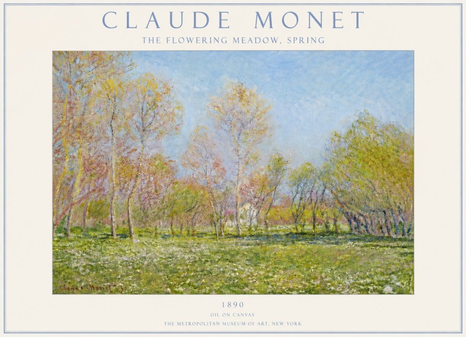 Monet The Flowering Meadow, Spring No6 - Plakat