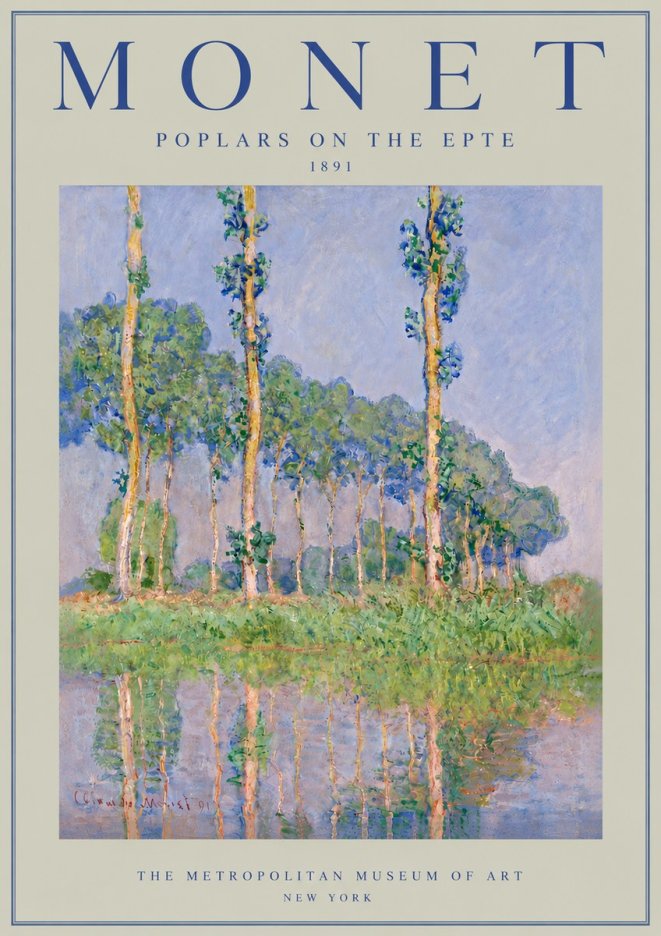 Monet Poplars on the Epte No5 - Plakat