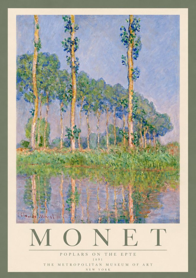 Monet Poplars on the Epte No6 - Plakat