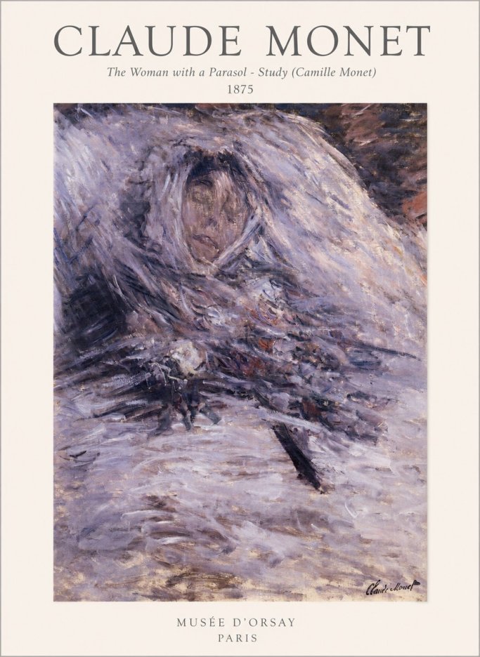 Monet The Woman with a Parasol - Study (Camille Monet) No1 - Plakat