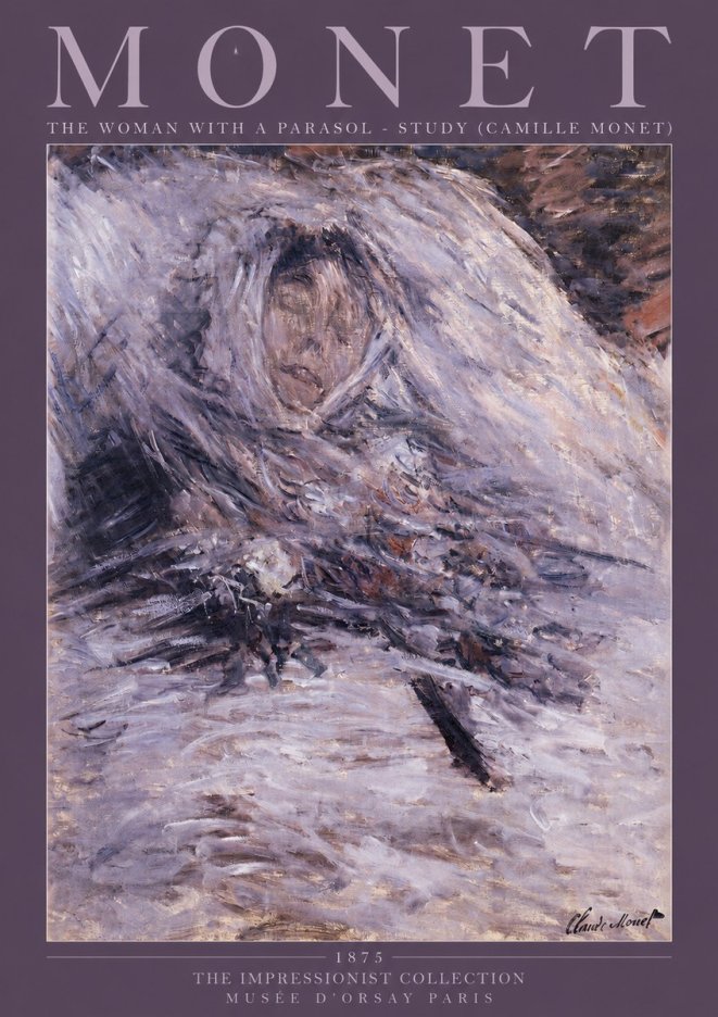 Monet The Woman with a Parasol - Study (Camille Monet) No2 - Plakat