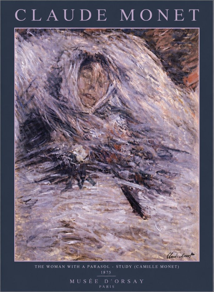 Monet The Woman with a Parasol - Study (Camille Monet) No5 - Plakat