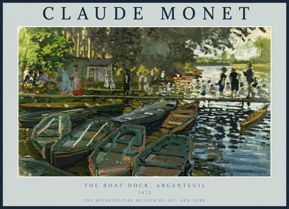 Monet The Boat Dock, Argenteuil No2 - Plakat