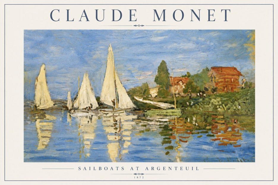 Monet Sailboats at Argenteuil No6 - Plakat