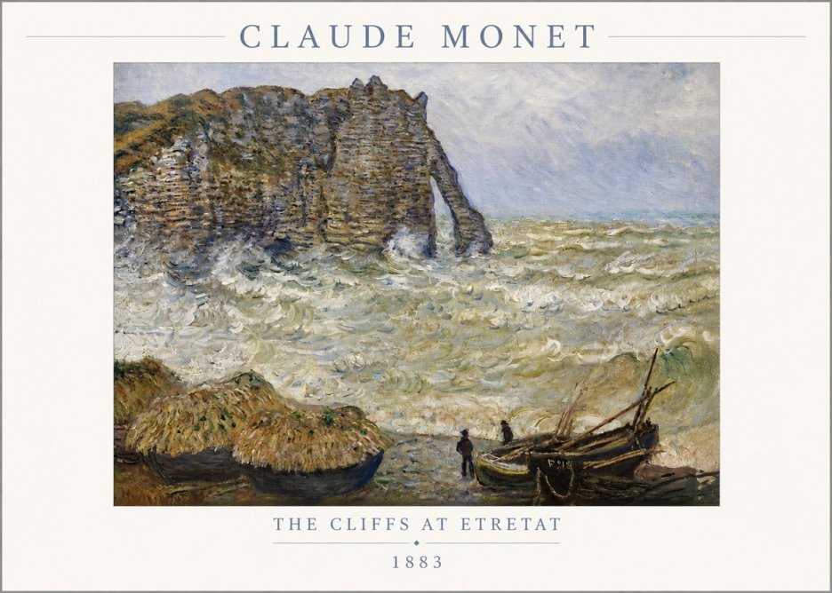 Monet The Cliffs at Etretat No2 - Plakat