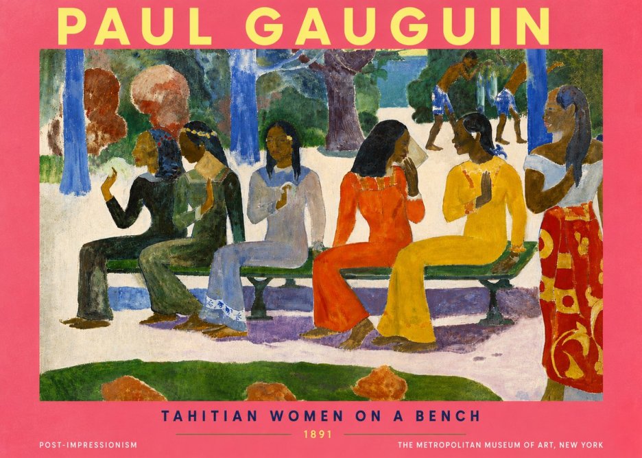 Paul Gauguin Tahitian Women on a Bench No6 - Plakat
