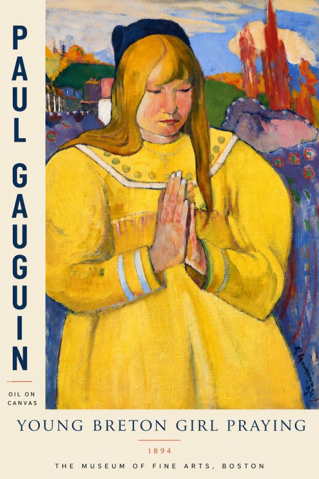 Paul Gauguin Young Breton Girl Praying, 1894 No5 - Plakat