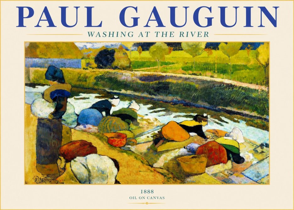 Paul Gauguin Washing at the River No4 - Plakat