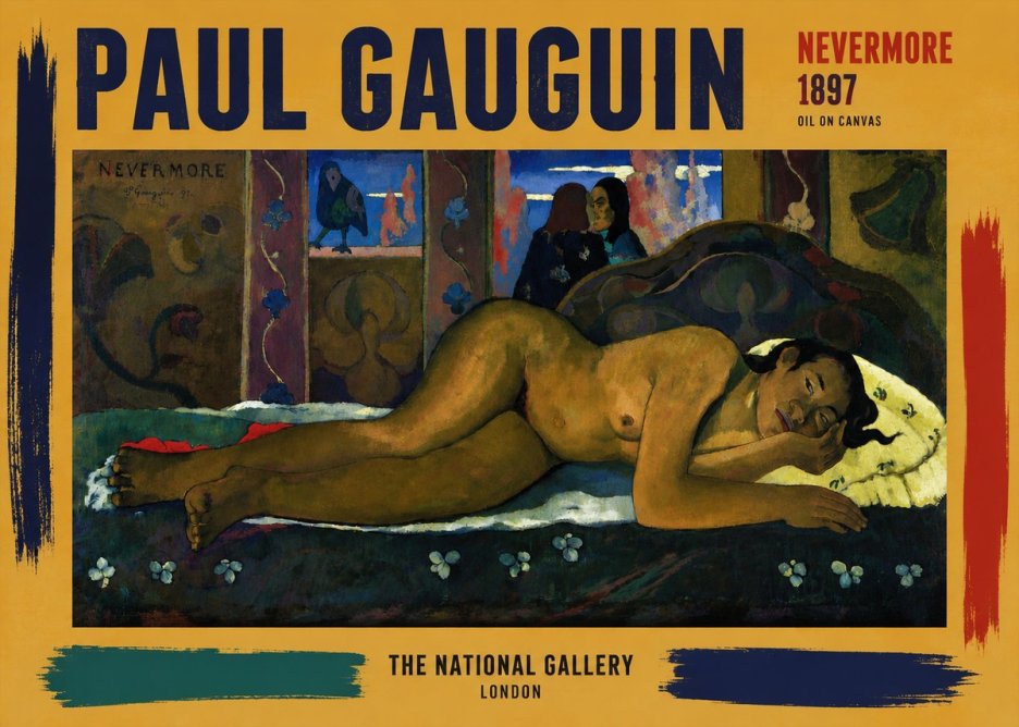 Paul Gauguin Nevermore No6 - Plakat