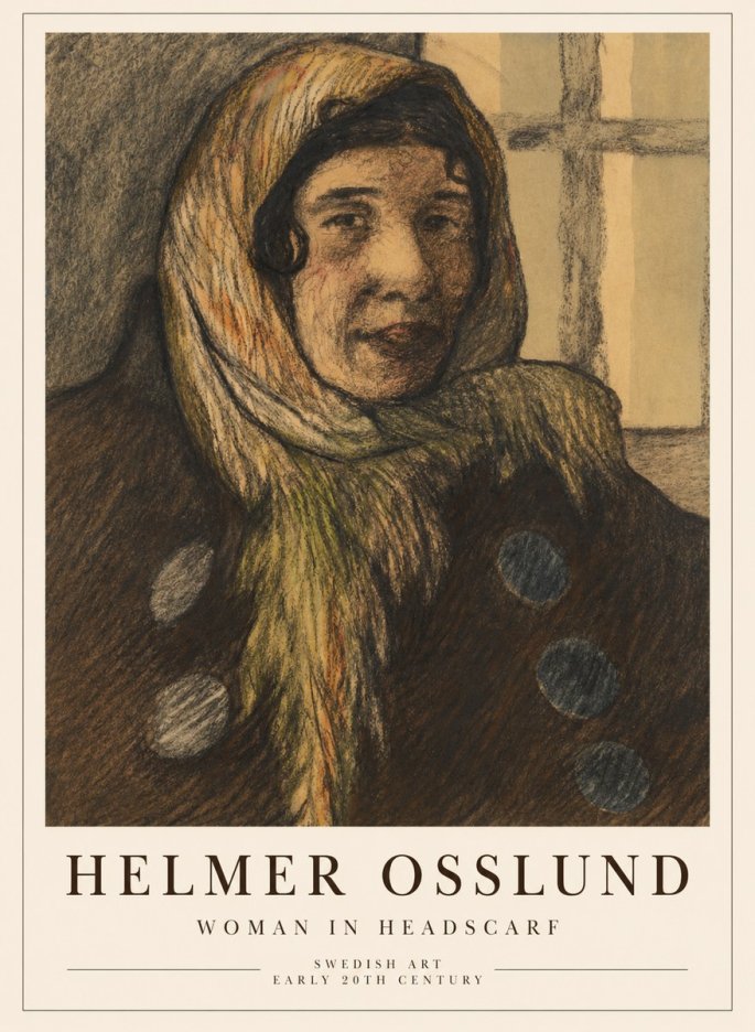 Helmer Osslund Portrait of a Woman No5 - Plakat