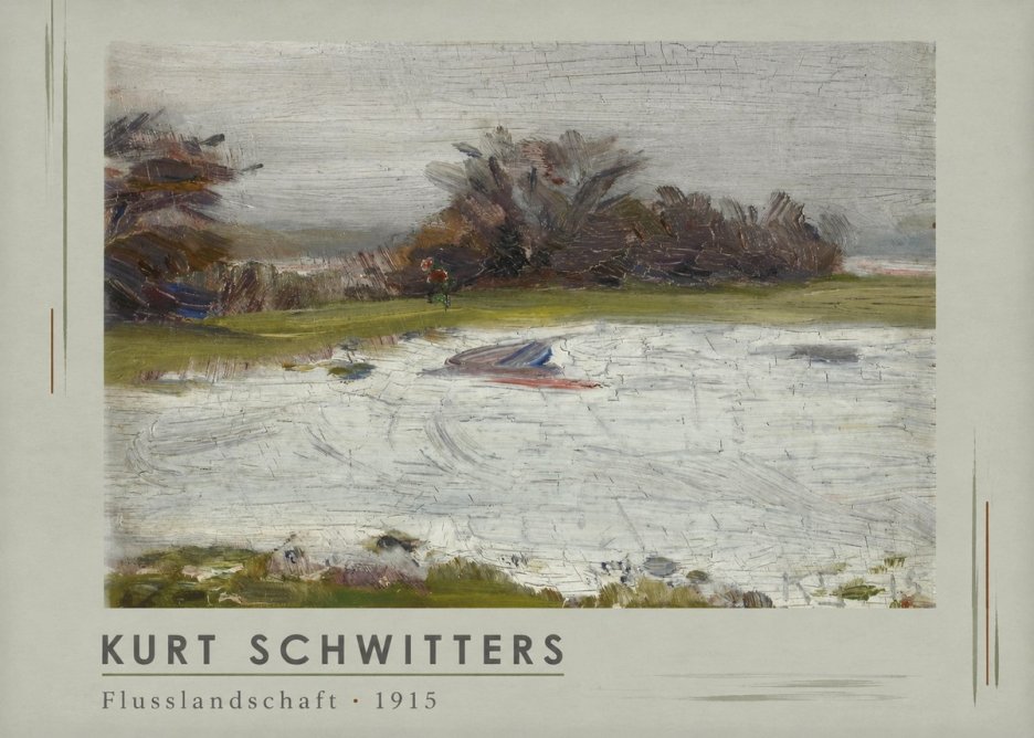 Kurt Schwitters Flusslandschaft No1 - Plakat