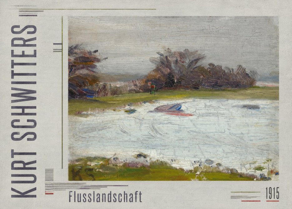Kurt Schwitters Flusslandschaft No3 - Plakat