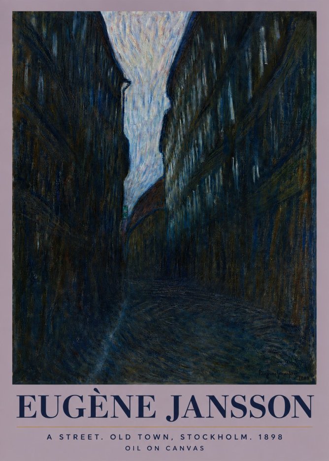Eugène Jansson A Street. Old Town, Stockholm. 1898 No3 - Plakat
