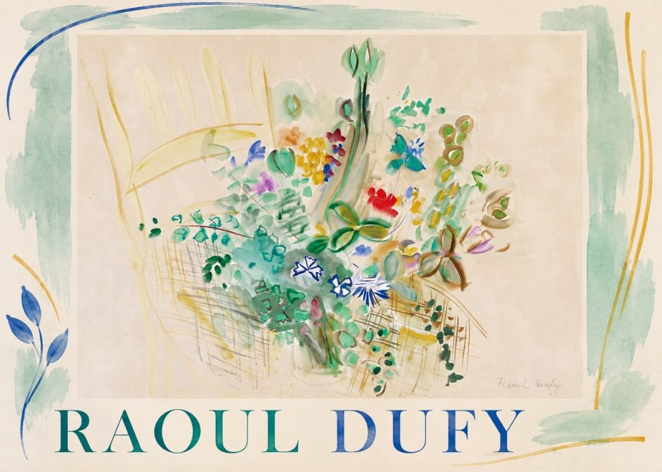 Raoul Dufy Bouquet in a Basket No4 - Plakat