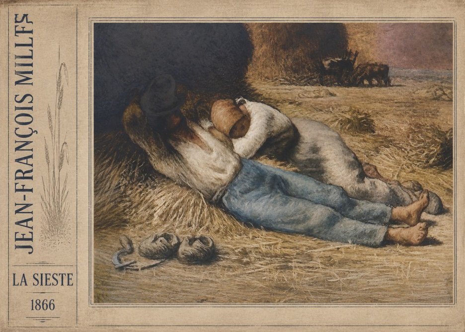 Jean-François Millet La Sieste No2 - Plakat