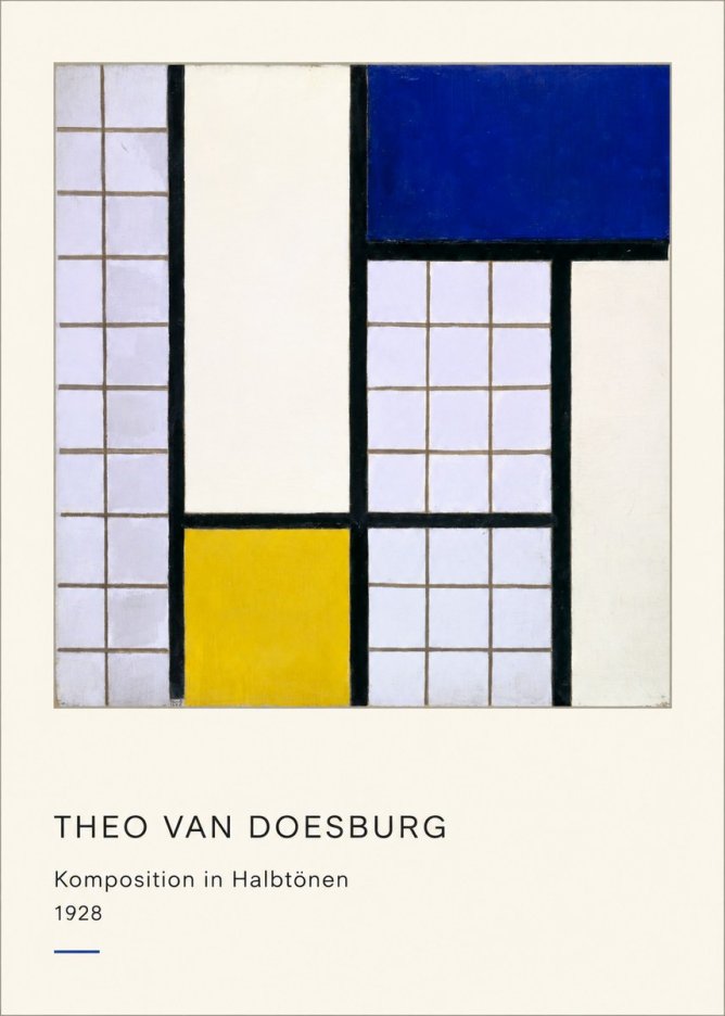 Theo van Doesburg Komposition in Halbtönen No4 - Plakat
