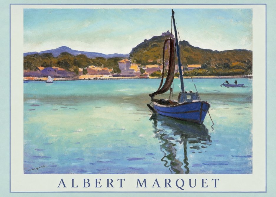Albert Marquet Blue Boat in the Harbor No1 - Plakat