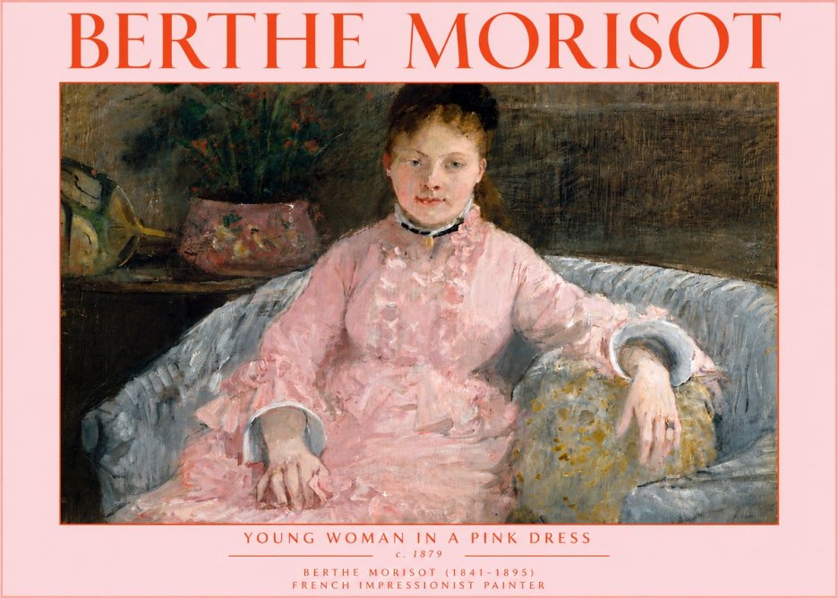 Berthe Morisot Young Woman in a Pink Dress I No5 - Plakat