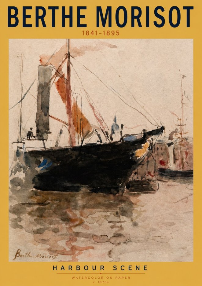 Berthe Morisot Harbour Scene No4 - Plakat