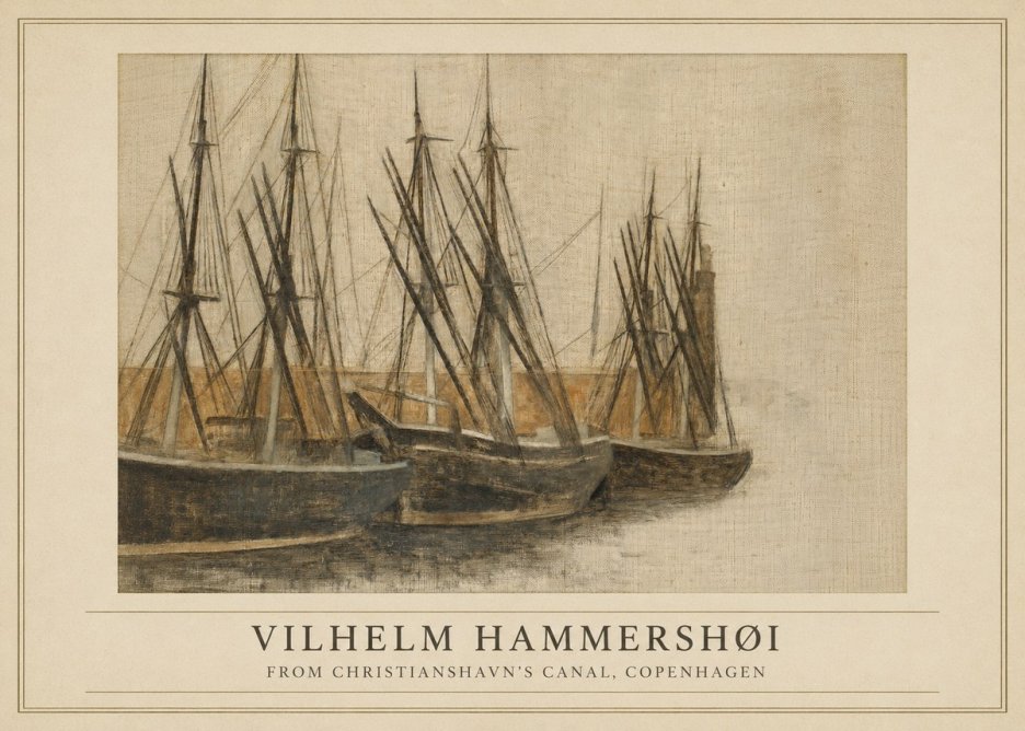 Vilhelm Hammershøi From Christianshavn's Canal, Copenhagen No1 - Plakat