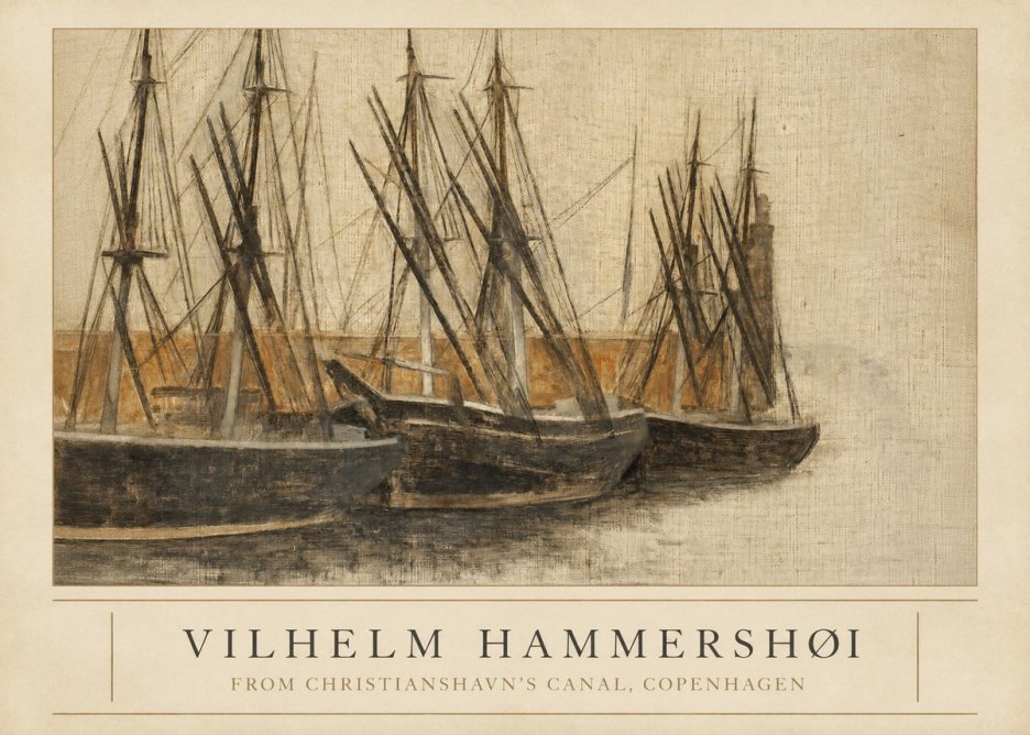 Vilhelm Hammershøi From Christianshavn's Canal, Copenhagen No3 - Plakat