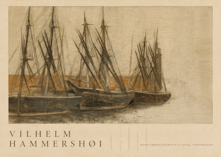 Vilhelm Hammershøi From Christianshavn's Canal, Copenhagen No5 - Plakat