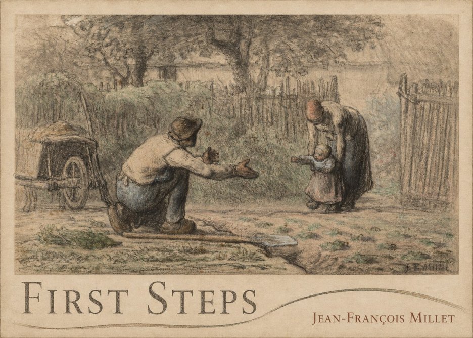 Jean-François Millet First Steps No3 - Plakat