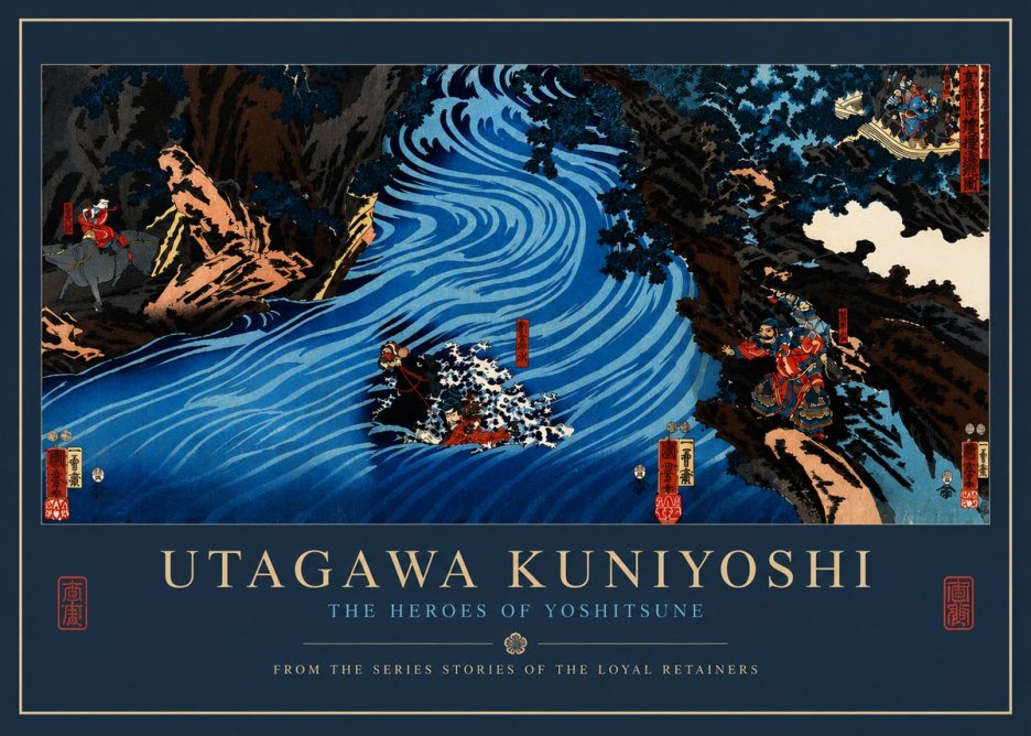 Utagawa Kuniyoshi The Heroes of Yoshitsune No5 - Plakat