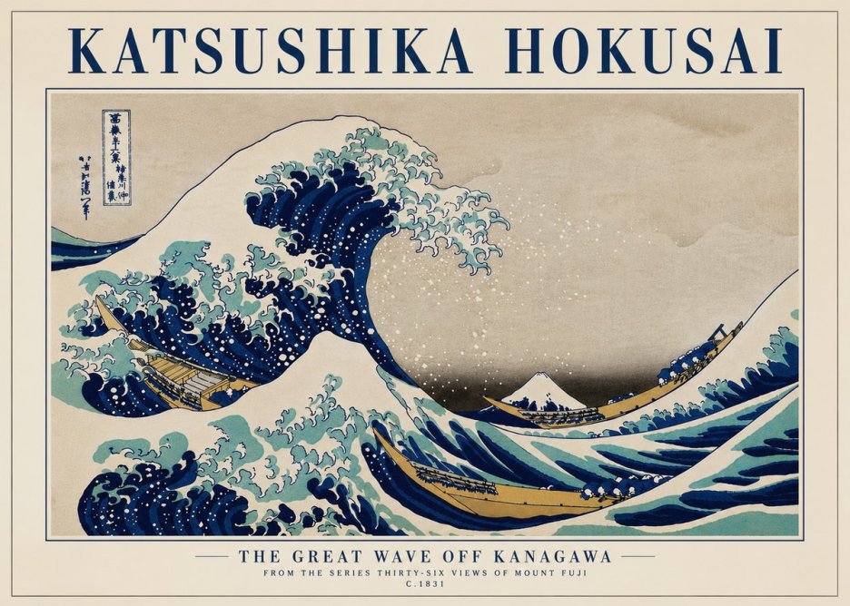 Katsushika Hokusai The Great Wave off Kanagawa II No7 - Plakat