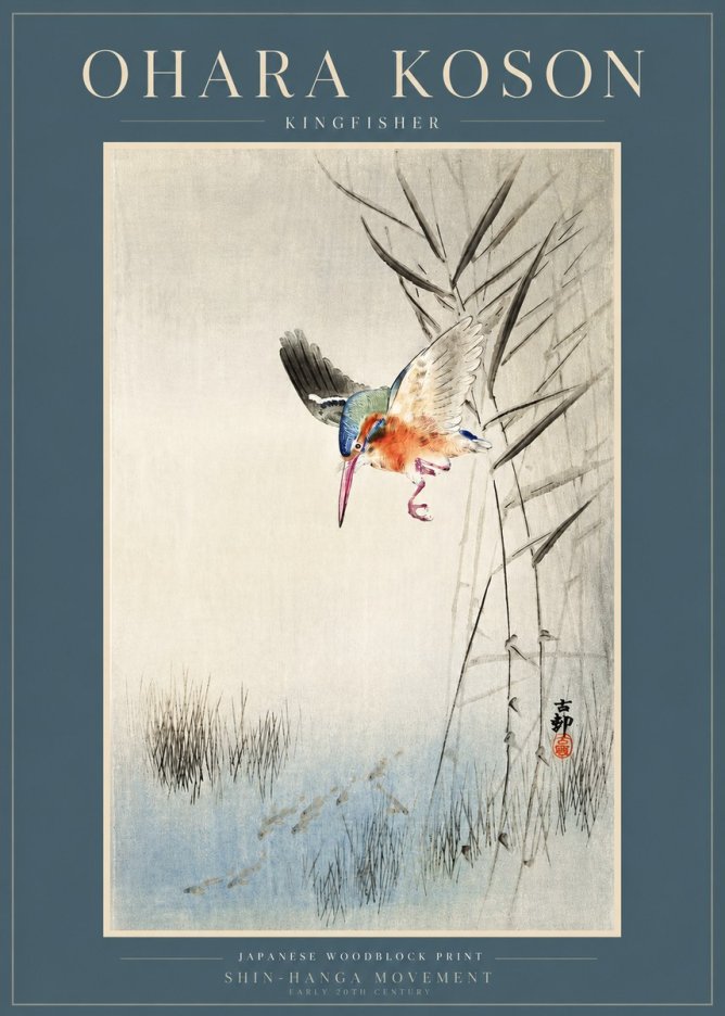 Ohara Koson Kingfisher No3 - Plakat