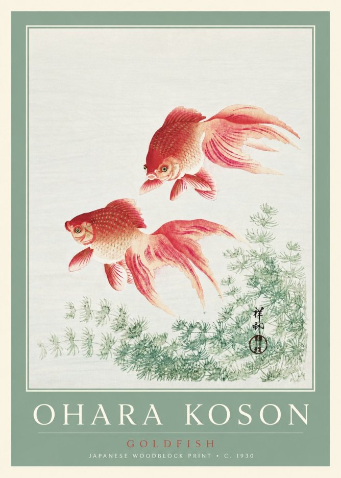 Ohara Koson Goldfish No2 - Plakat