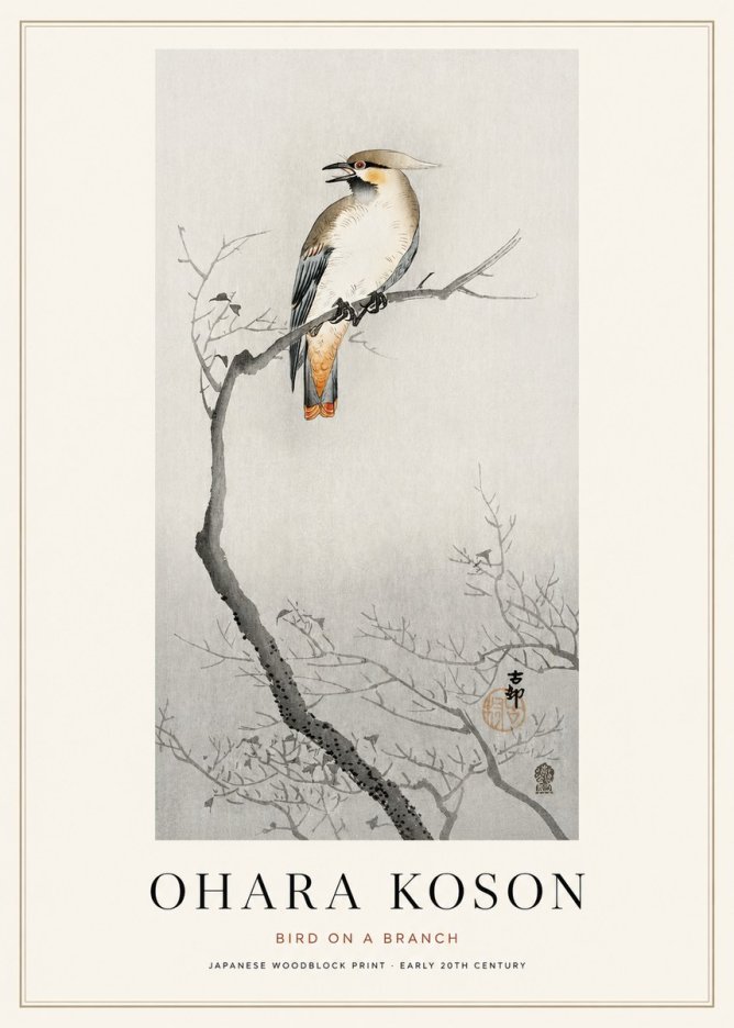 Ohara Koson Bird on a Branch I No1 - Plakat