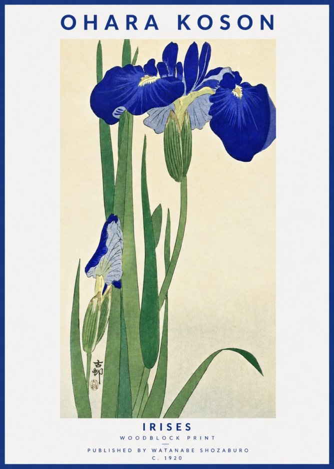 Ohara Koson Irises I No3 - Plakat