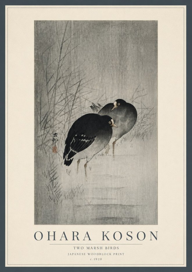 Ohara Koson Two Marsh Birds No5 - Plakat