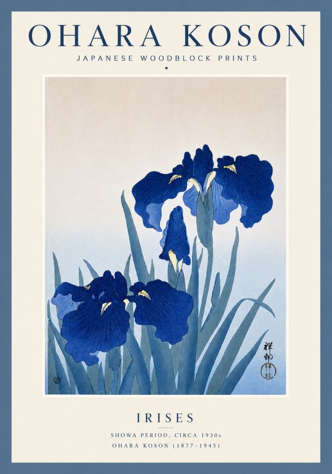 Ohara Koson Iris Es No3 - Plakat
