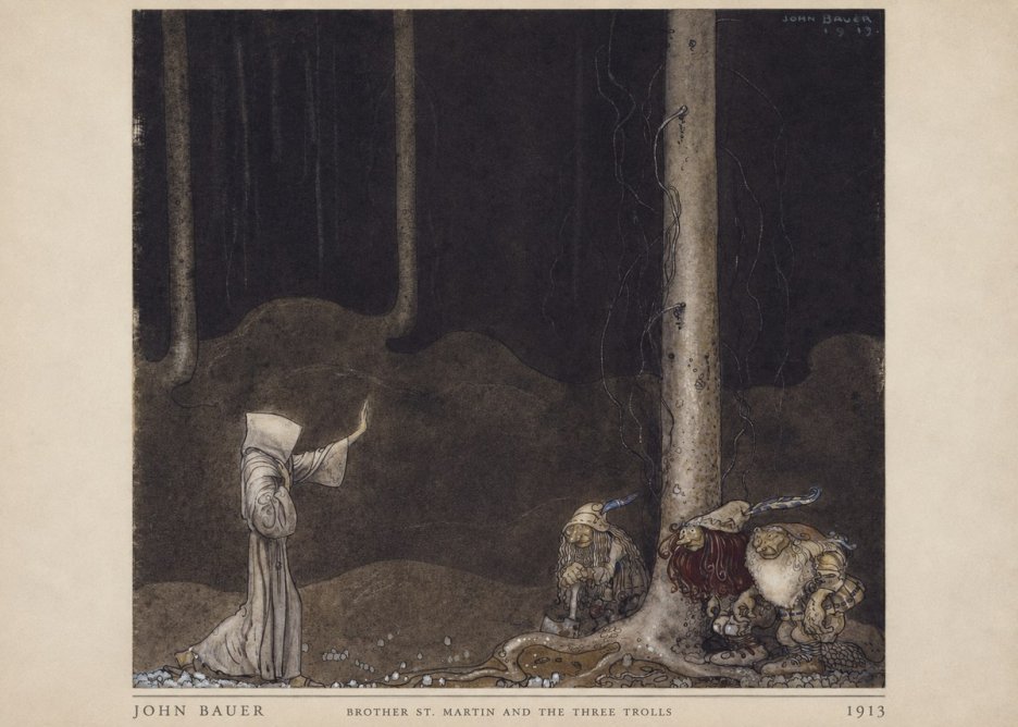 John Bauer Brother St. Martin and the Three Trolls No4 - Plakat