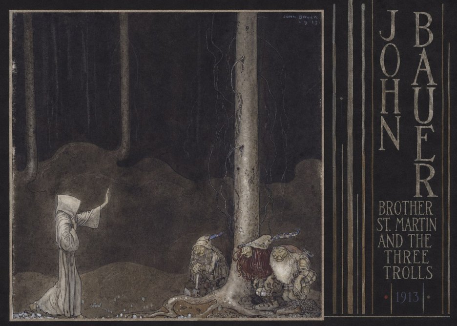 John Bauer Brother St. Martin and the Three Trolls No6 - Plakat
