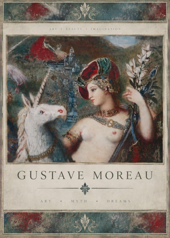 Gustave Moreau The Unicorns I No4 - Plakat
