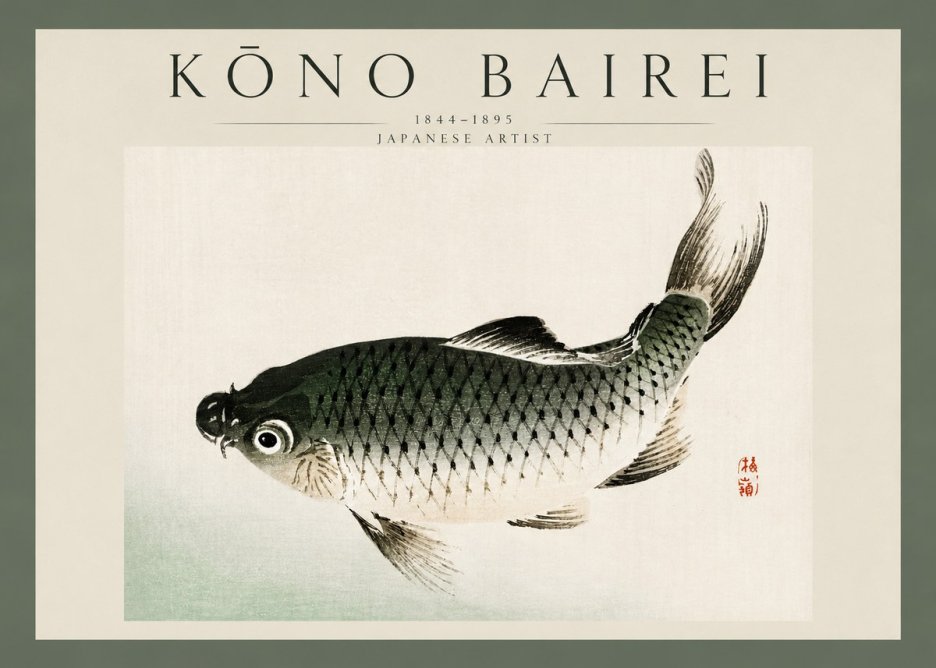 Kōno Bairei Fish I No3 - Plakat