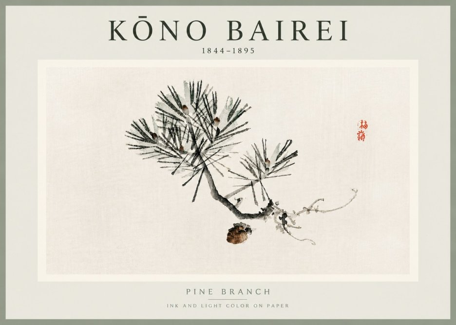 Kōno Bairei Pine Branch No5 - Plakat