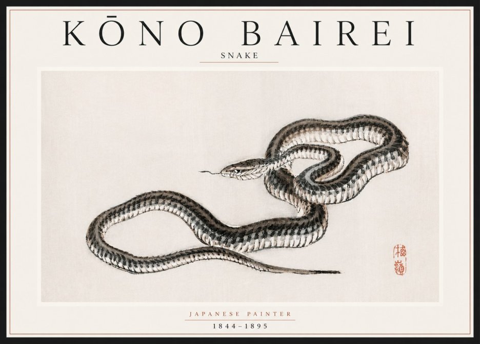 Kōno Bairei Snake No5 - Plakat