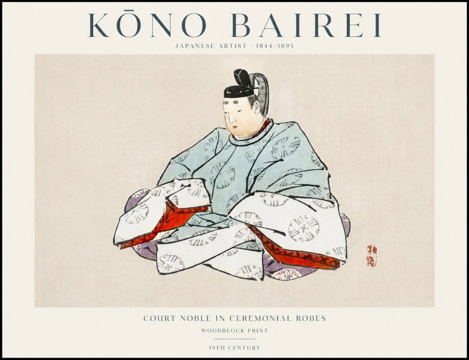 Kōno Bairei Court Noble in Ceremonial Robes No1 - Plakat