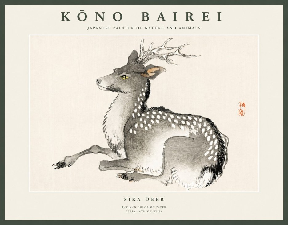 Kōno Bairei Sika Deer No1 - Plakat