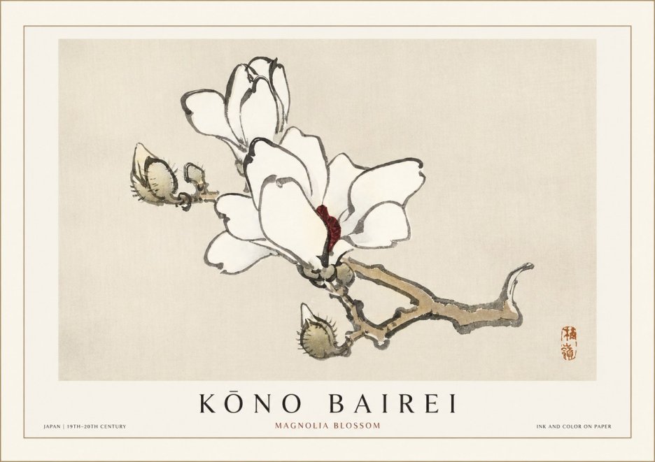 Kōno Bairei Magnolia Blossom No1 - Plakat