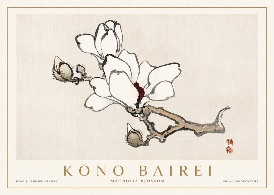 Kōno Bairei Magnolia Blossom No4 - Plakat