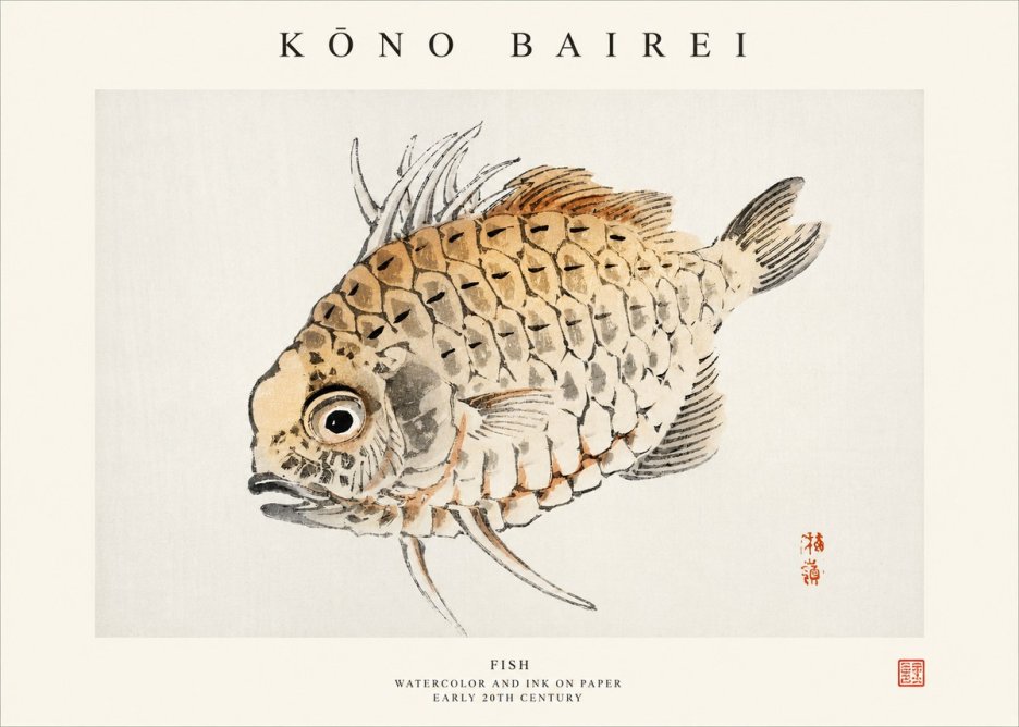 Kōno Bairei Fish III No1 - Plakat