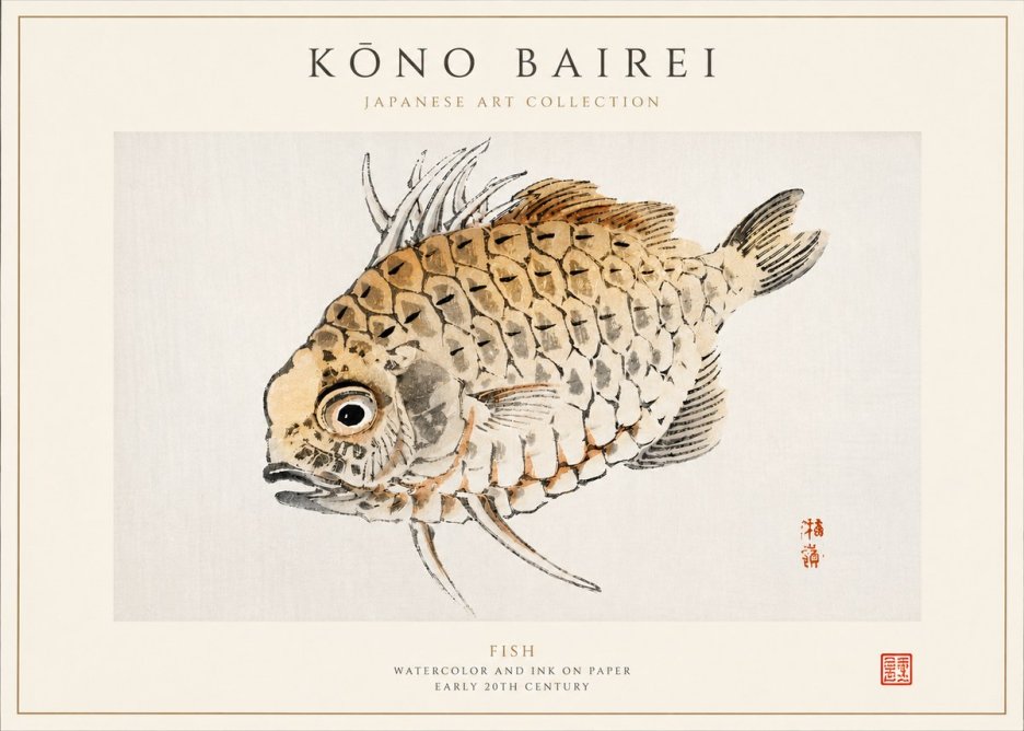 Kōno Bairei Fish III No3 - Plakat